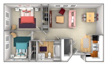 Two bedroom 247 floor plan